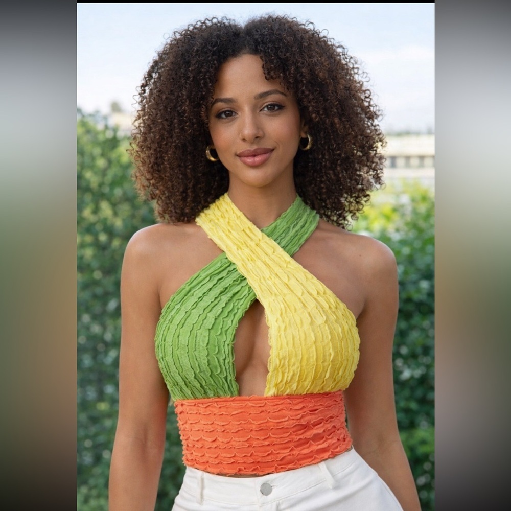Colorful Textured Crop Top - Picture 6 of 14